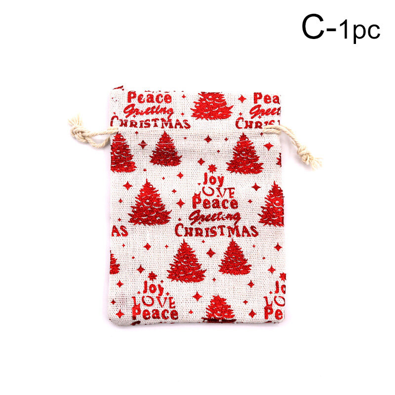 Pzcf 1PC Wedding Favor Gift Bags Christmas Gift Bag Gift Bag Drawstring Pouches Candy Bag Printed Candy Beam Storage Bag Packing Bags Burlap Satin Bags Snowflake Bags