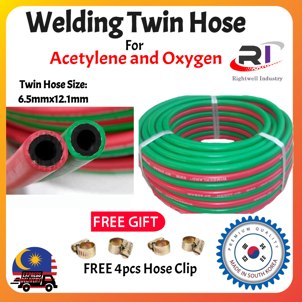 Welding Twin Hose for Oxygen and Acetylene Gas Hose 6.5mmX12.1mm Meter Lazada