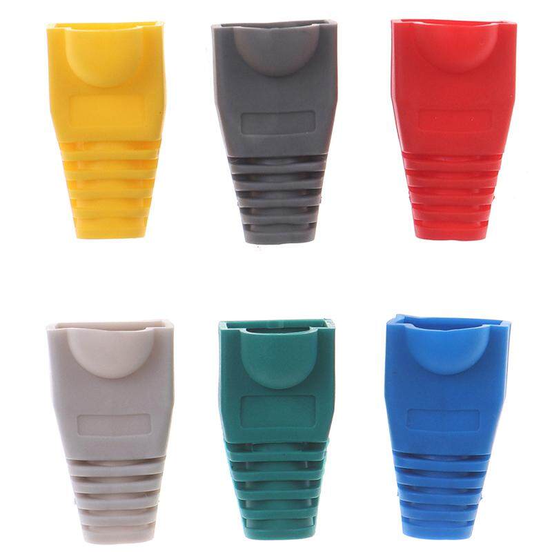 100 Pcs Mixed Color CAT5E CAT6 RJ45 Ethernet Network Cable Strain Relief Boots