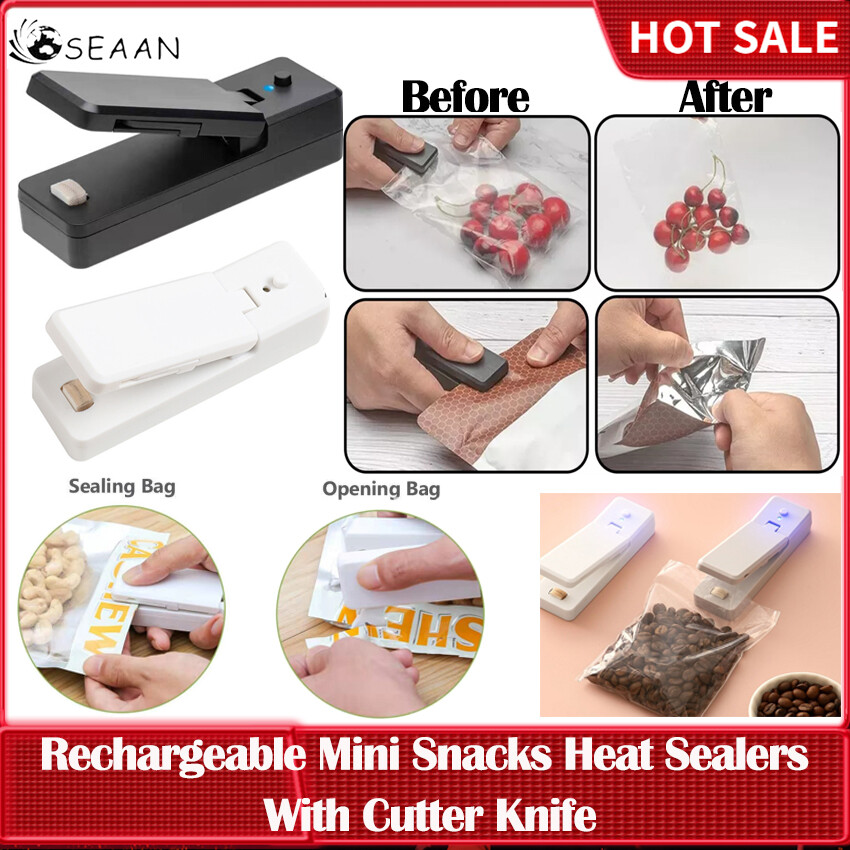 Rechargeable Sealing Machine, Portable Household USB Charging Sealing Clip, Snack Bag Mini Heat Sealing Machine, Plastic Bag Sealer
