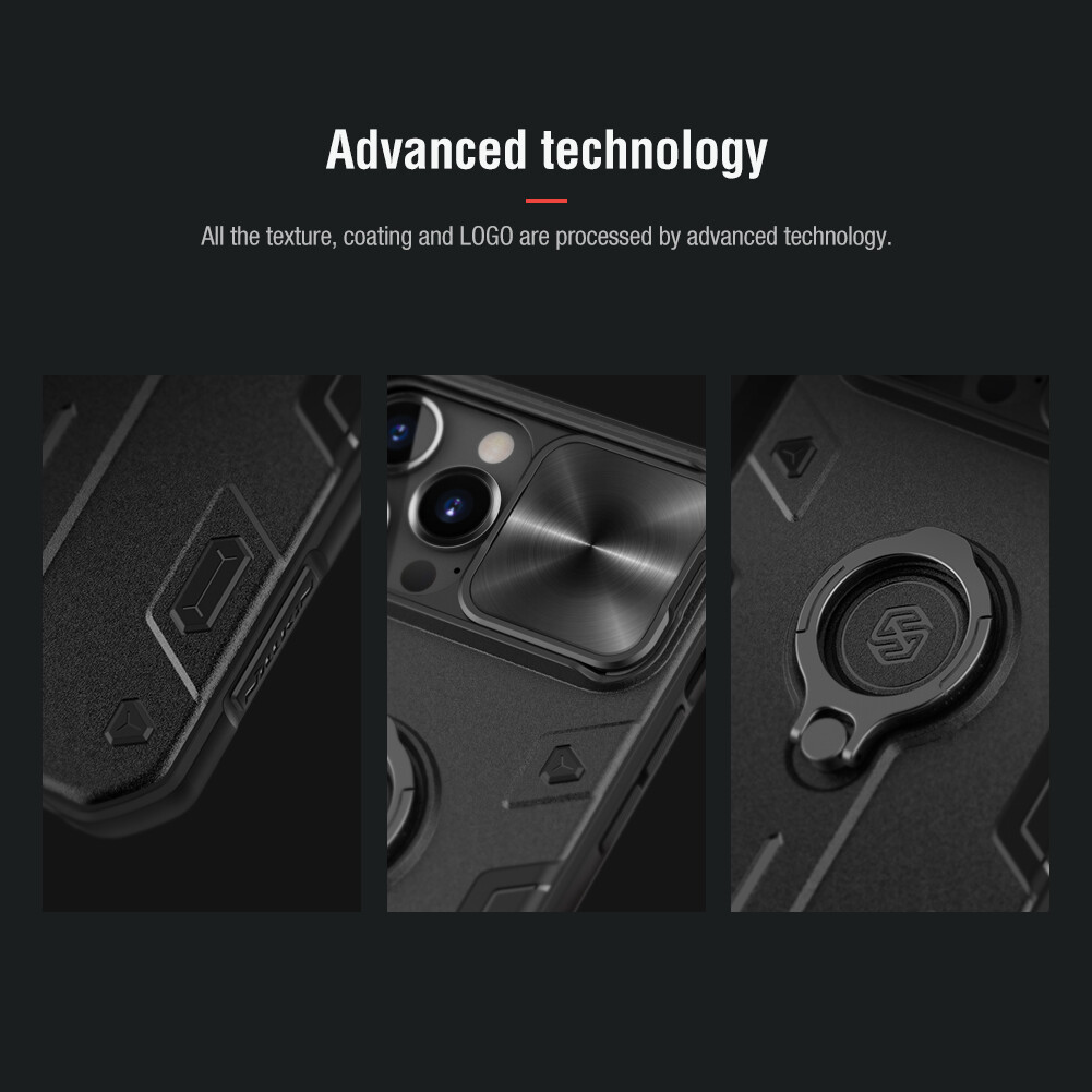 Nillkin Trượt Vỏ Bọc Ốp Lưng Cho iPhone 13 Pro Max Ốp Lưng Máy Ảnh Bảo Vệ Sự Riêng Tư Chống Sốc Đèn Vòng Có Chân Đế Và Giá Đỡ Điện Thoại Ốp Lưng