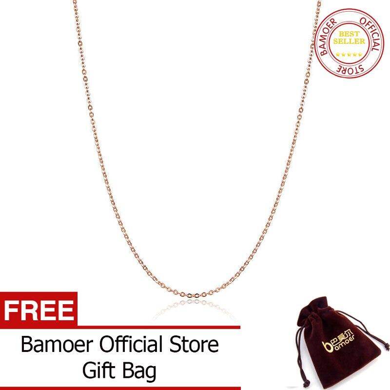 BAMOER 925 Sterling Silver Basic Rose Gold Color Color Necklace for Women Necklaces Only Fit Pendant Female Fine Jewelry SCA014 May