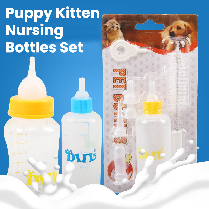 DY Loving Pet Cat Dog sữa chai PET PUPPY Kitten bé động vật ăn Chai PET ăn phụ kiện điều dưỡng Set