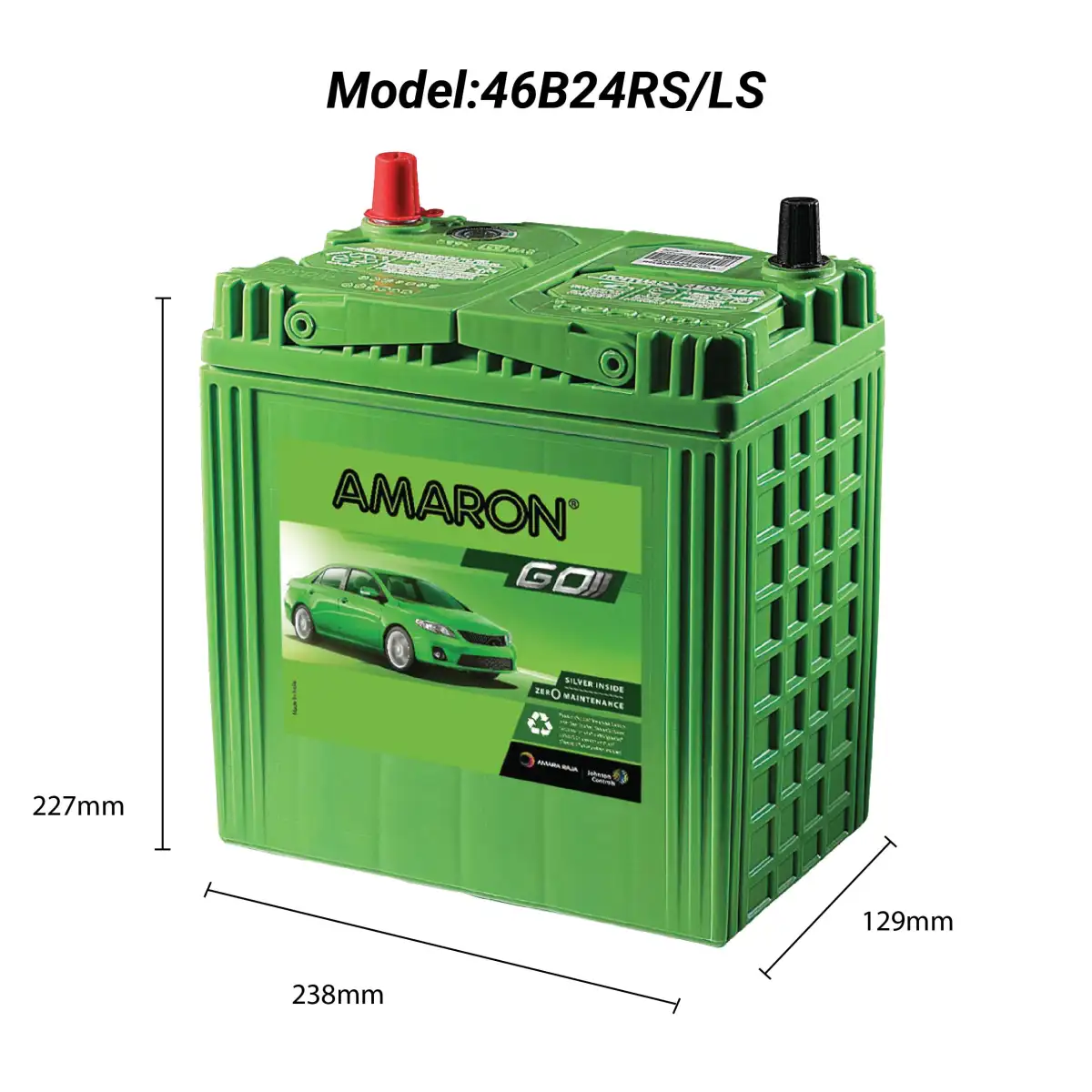 Amaron Go Series 46b24r L S Car Battery Premium Lasting For Toyota Vios 36 Month Warranty Malaysia Lazada