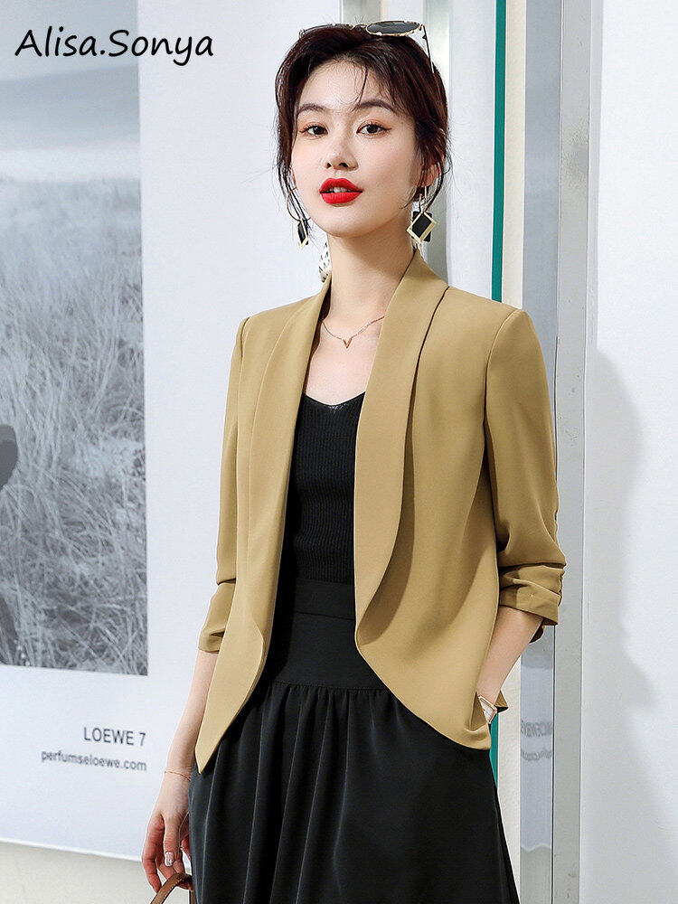 Alisa.Sonya Áo Blazer Thường Ngày Tay Lỡ Cho Nữ Áo Khoác Thường Ngày Trang