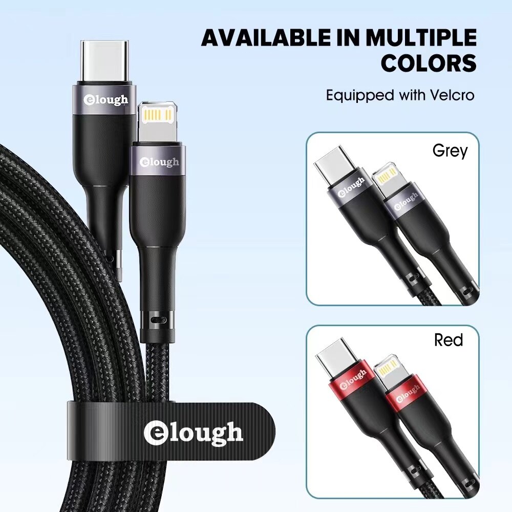 USB C to Phone Lightning Short Cable 25cm PD Quick Charge Data 20W Braided Tough Cable