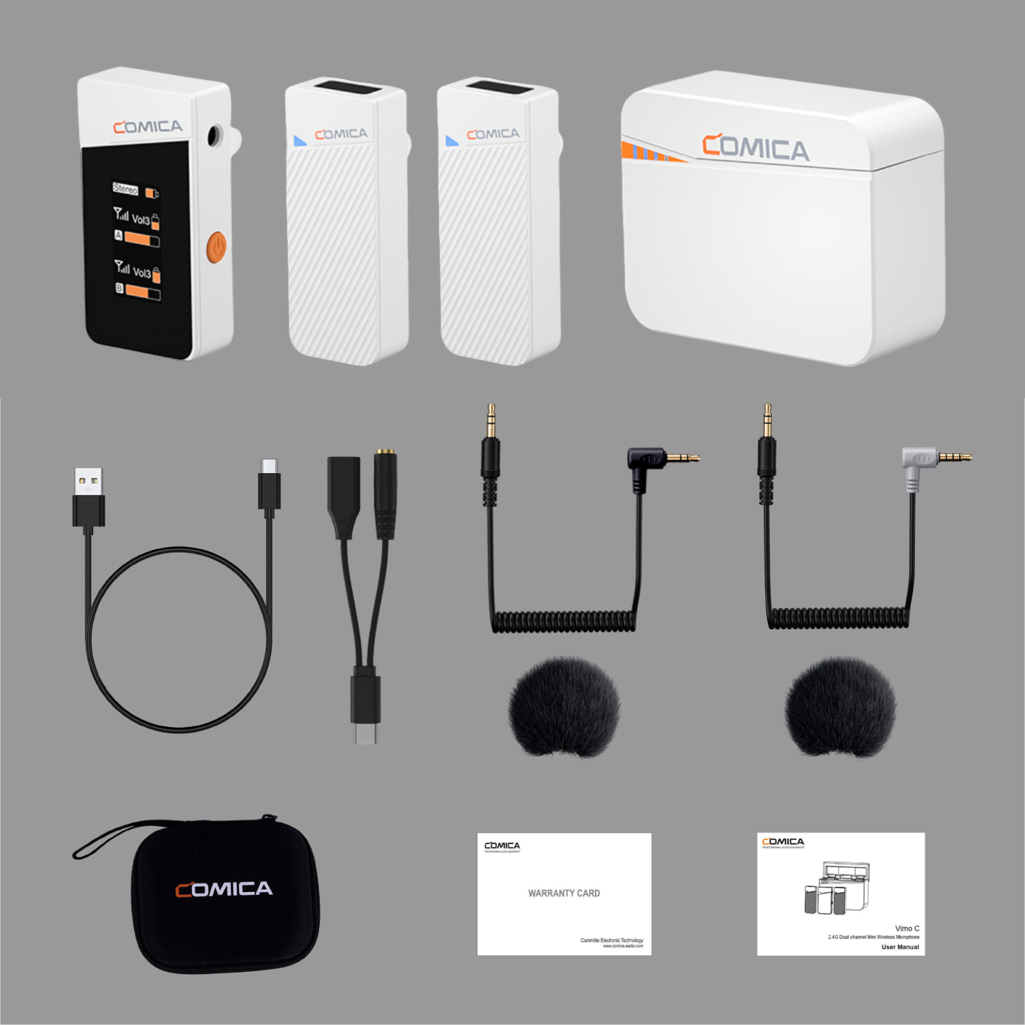 Comica Vimo C Wireless Lavalier Microphone with Noise Cancellation ...