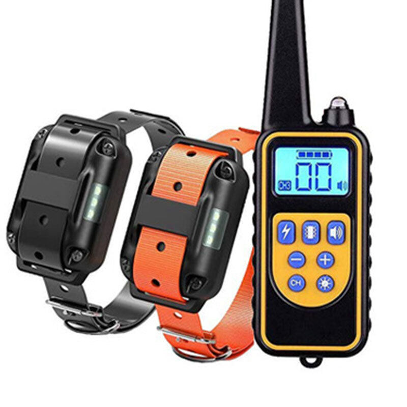 Vòng Cổ Huấn Luyện Chó Điện Tử Không Thấm Nước Có Thể Sạc Lại Màn Hình LCD Sủa 800 M Vòng Cổ Huấn Luyện Sốc Điện Tử Từ Xa S