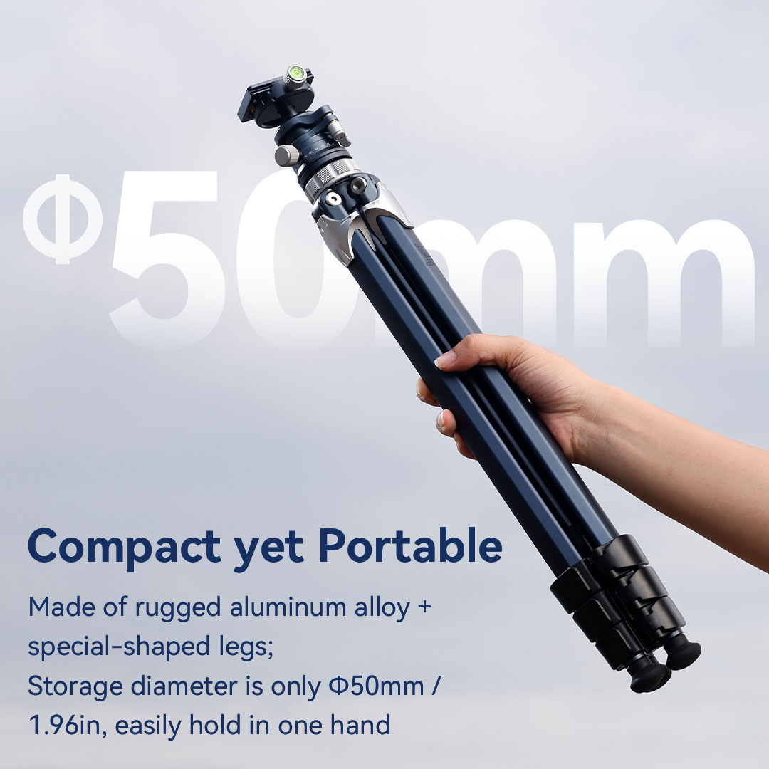 SmallRig Chân máy du lịch nhỏ gọn nhẹ có đầu bi trụ giữa (Tải trọng tối đa 8 kg) Chiều cao có thể điều chỉnh từ 43-159cm cho máy ảnh DSLR không gương lật AP-02 4222