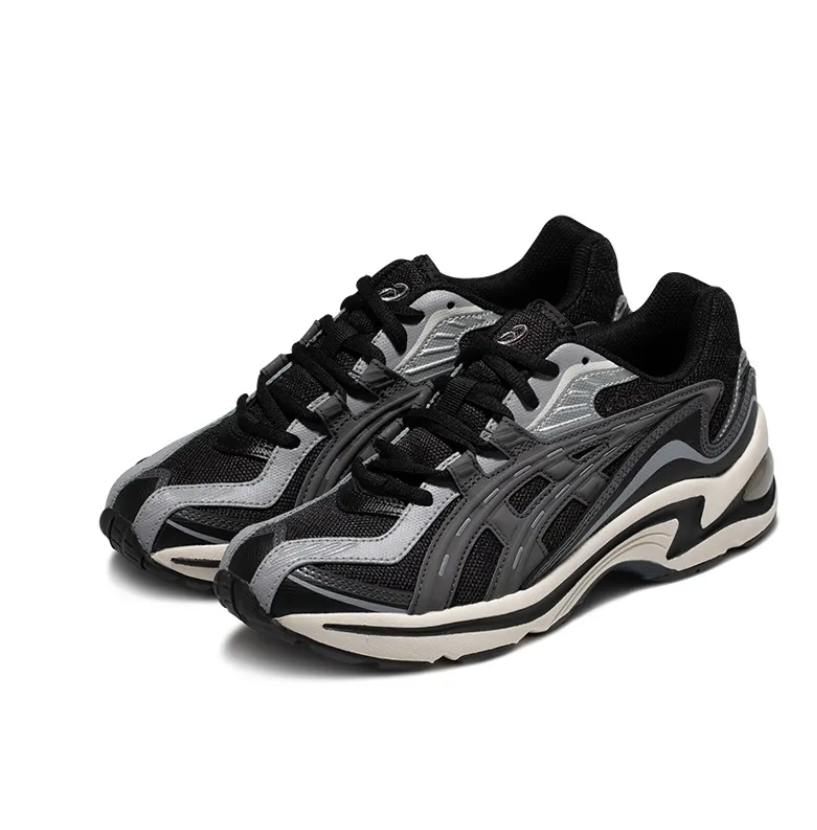 Asics Gel-Preleus retro low-top sports and casual shoes, non-slip, wear-resistant and shock-absorbing, same style for men and women, black gray