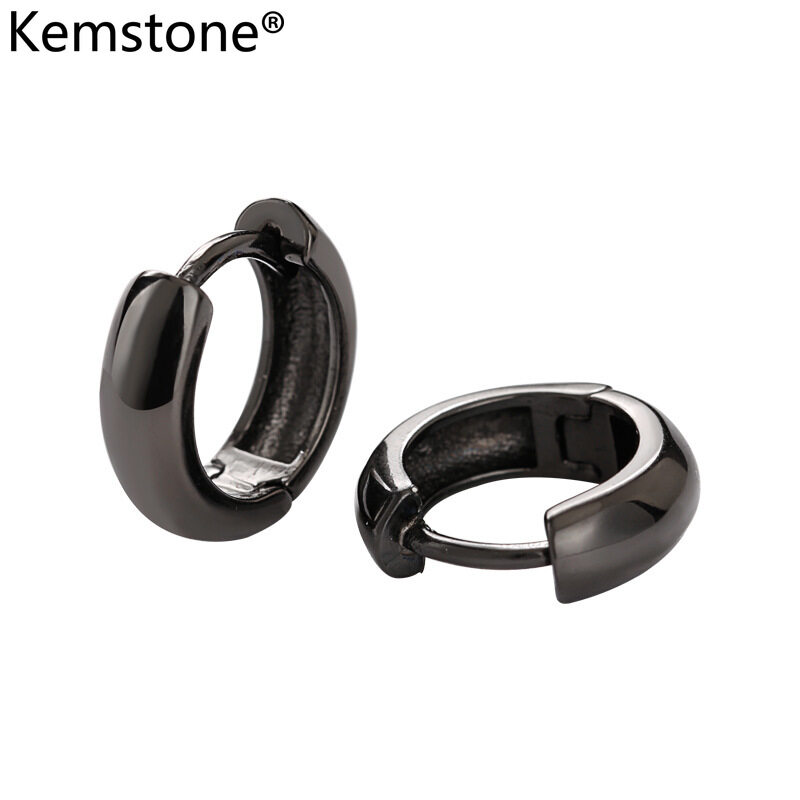 Kemstone Simple Style Unisex Jewelry 9Mm Silver/Black Little Hoop Earrings  For Women Men | Lazada Ph
