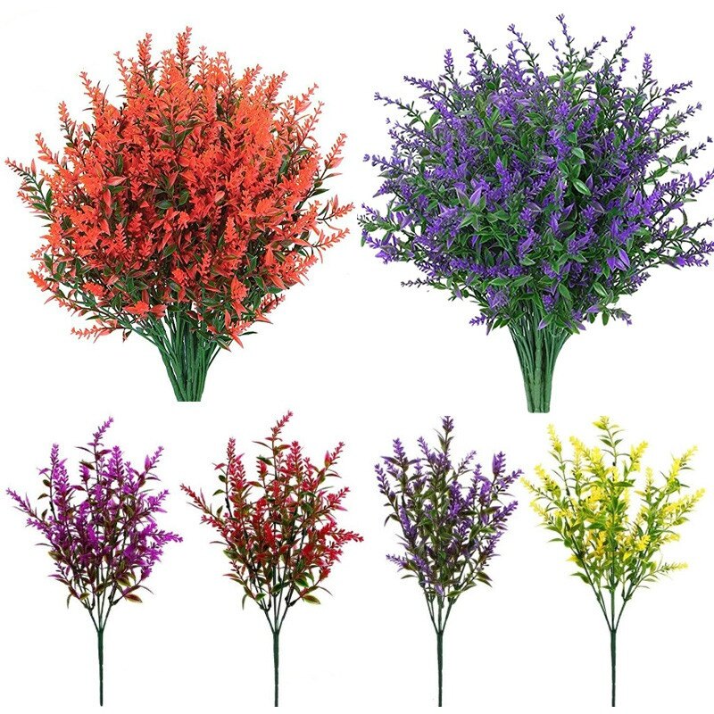 Fake Flowers Artificial Flowers Real Touch Artificial Bouquet Shrubs Plants Faux Plastic Home Garden Decors