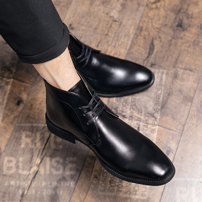 High Quality New Fashion Men Leather Buckle Business Boot Vintage Casual Classic Formal Chelsea Boots