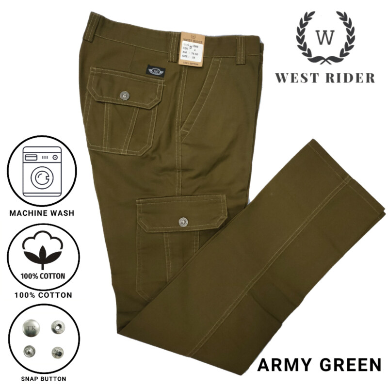 WEST RIDER HEAVY DUTY WORKING PANTS / CARGO PANTS / SELUAR KERJA 1088 - ARMY GREEN
