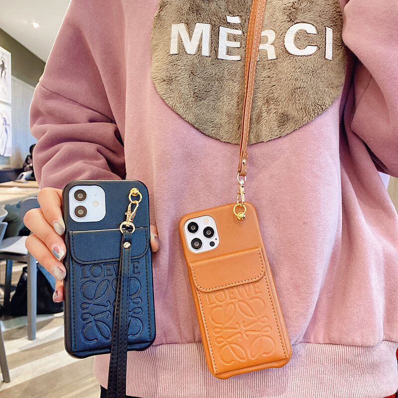 Bao Đựng Thẻ iPhone 12 Dây Đeo Ba Lô Hình Người Đưa Thư iPhone 11Pro Max Hộp Đựng Thẻ Ip8 X XR I7plus Vỏ Bảo Vệ Chống Rơi, Xs Ins12mini Ví
