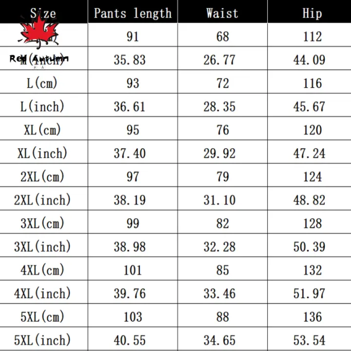 l size pants in cm