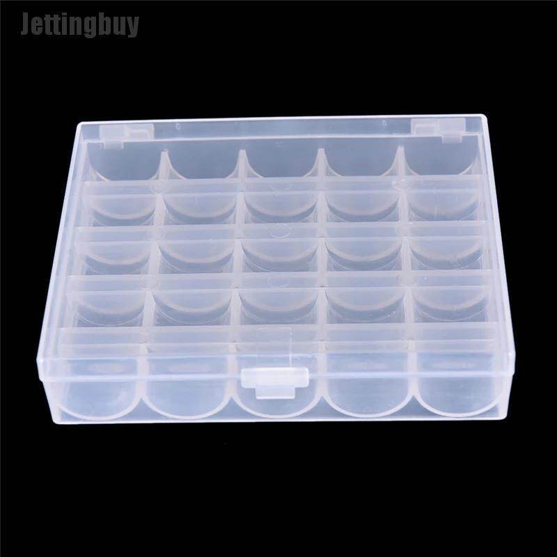 [Jettingbuy] Máy May 25 Ống Chỉ Rỗng Vỏ Suốt Chỉ Sắp Xếp Hộp Nhựa Đựng Đồ, Một Cỡ