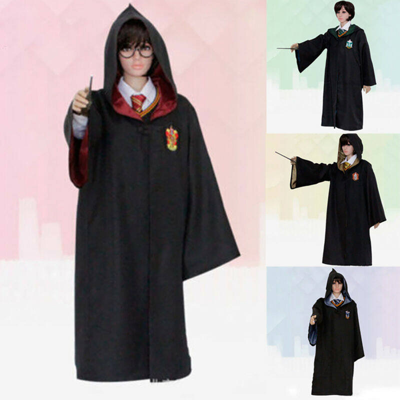 Harry Potter Gryffindor Cape Cloak Cosplay Hogwarts Costume Outfit Adult Kids UK