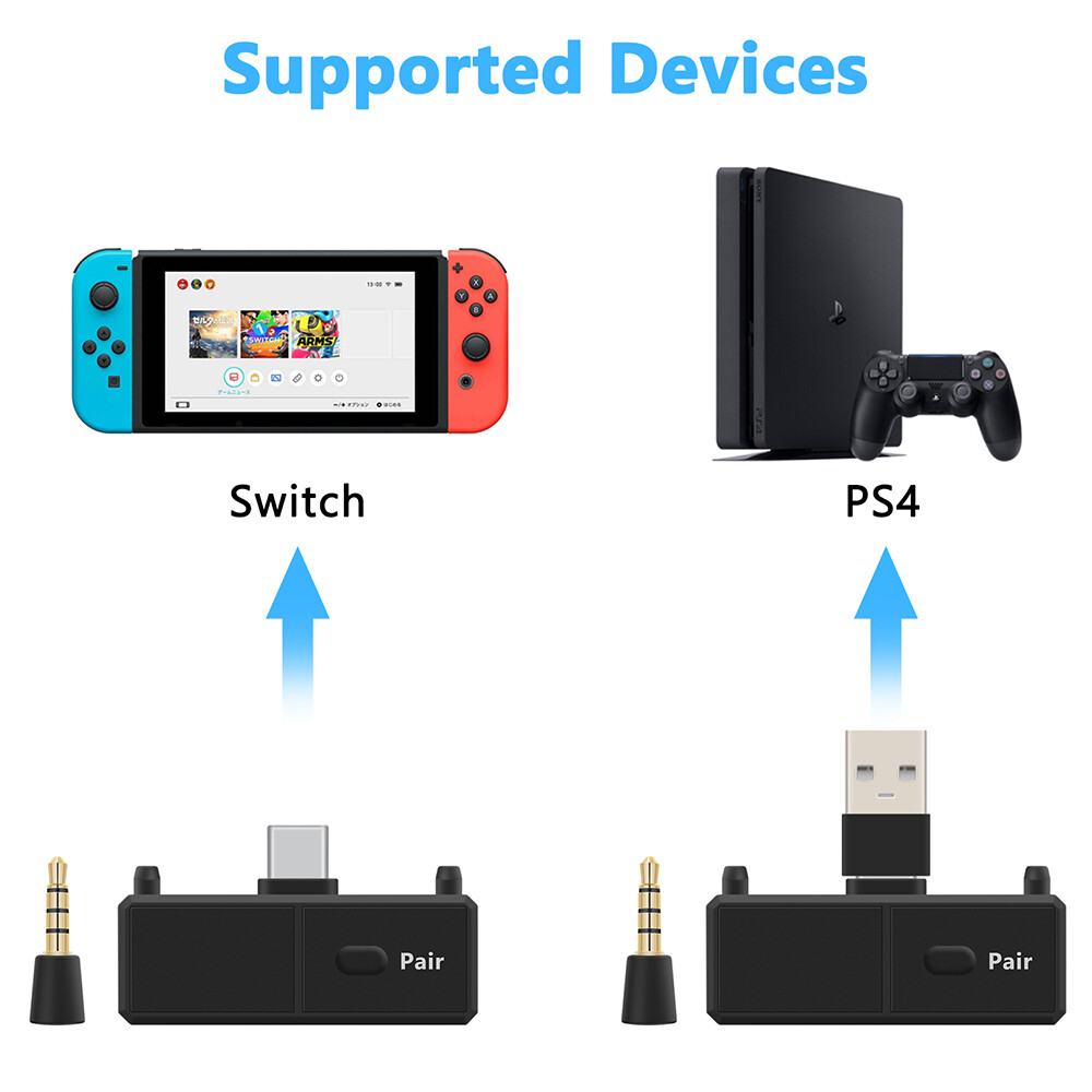 Máy phát Bluetooth vaorlo Type-C v5.0 A2DP SBC độ trễ thấp với Mic cho Nintendo Switch PS4 TV PC Bộ chuyển đổi không dây USB Type-C