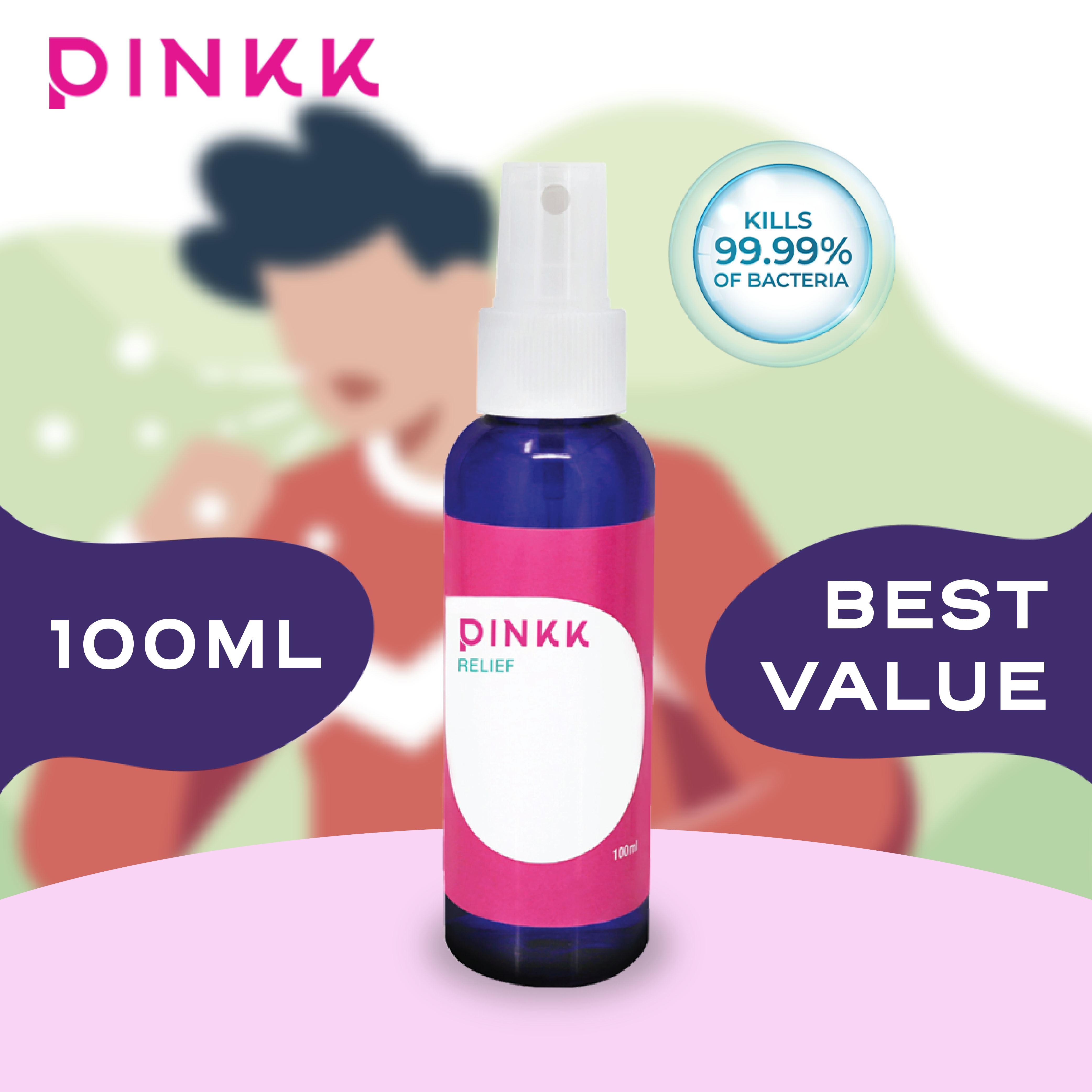 [Sale] Pinkk Relief Ionic Silver Spray (100ml) | Silver Ion Technology ...