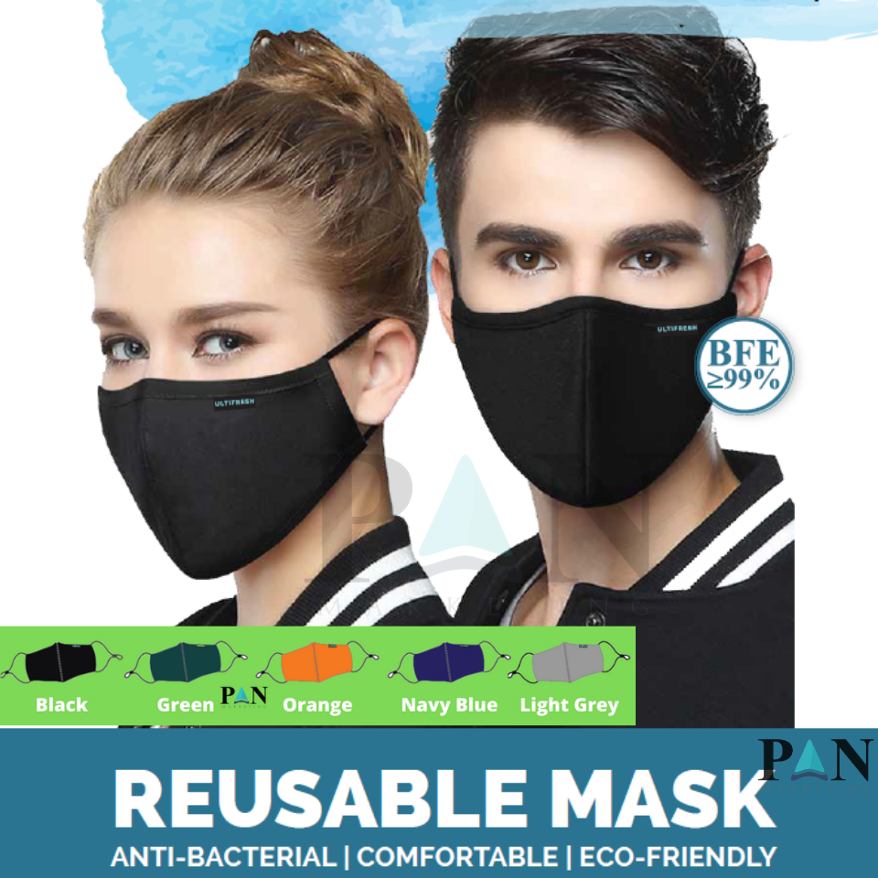 Multi Use Mask Double Masking Reusable Washable Face Mask (99% BFE) Ultifresh With ...