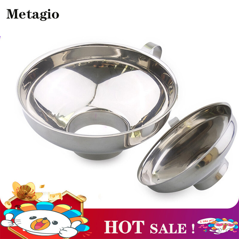 【HOT】Metagio 1pcs/set แถบสแตนเลสปากเหยือกทรงกรวยถ้วยถังกรองเครื่องมือทำครัว