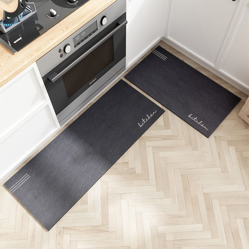 Modern Minimalist Comfort Standing Kitchen Mat Nordic Long Waterproof and Oil Kitchen Carpets Rubber Backing Non-Slip Kitchen Floor Mats Wipable Dirt Resist & Easy to Clean Kitchen Rugs, Door Mat