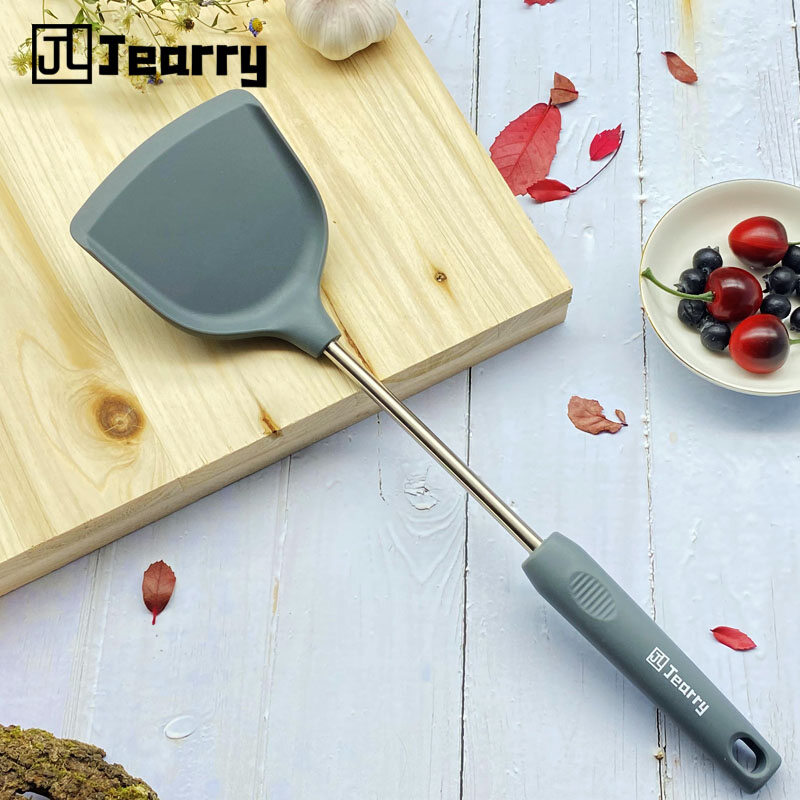 Jearry 304 Stainless Steel Handle Spatula Heat Resistant Food Grade Silicone Kitchen Utensils