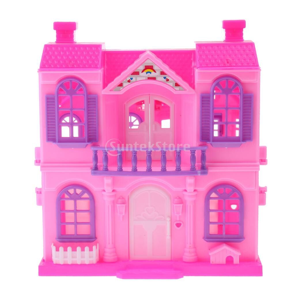 Plastic Dolls Mini Villa House For Barbie Doll Kids Pretend Play Toy Random Lazada Ph
