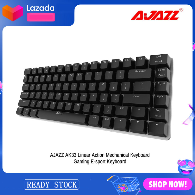 AJAZZ AK33 Linear Action Mechanical Keyboard Gaming E-sport Keyboard 82 Keys Black Switches USB Wired Anti-Ghosting for PC Notebook Laptop Desktop No Backlight(Black) Malaysia