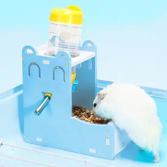 2 In 1 Blue Rat Hamster Automatic Pet Water Drinking Bottle Food