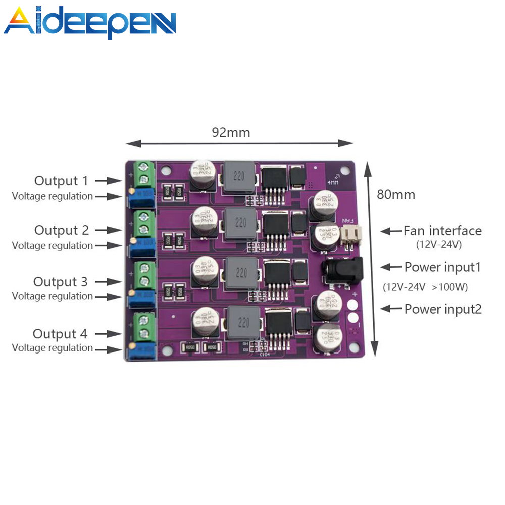 Aideepen Bảng Mạch Lithium Batt Mô-đun Sạc Mô-đun Bước Xuống Bảng Sạc DC 4,4a Bộ Sạc Bộ Chuyển Đổi Điện