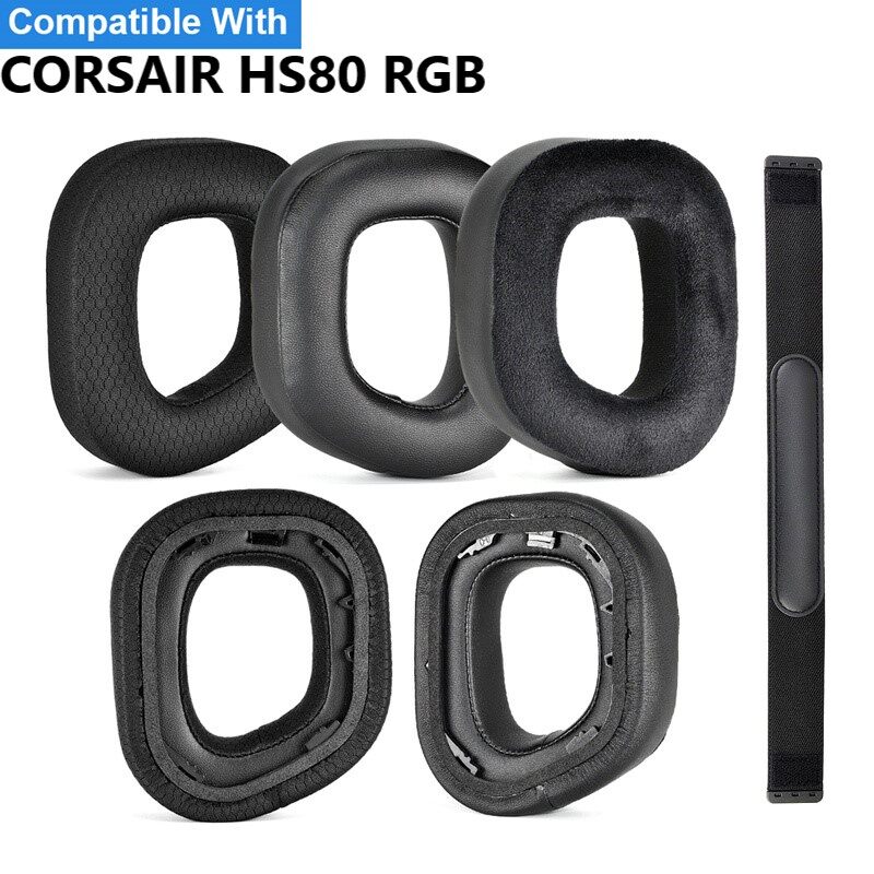 Replacement Headband Headphones Ear Pads For CORSAIR HS80 RGB