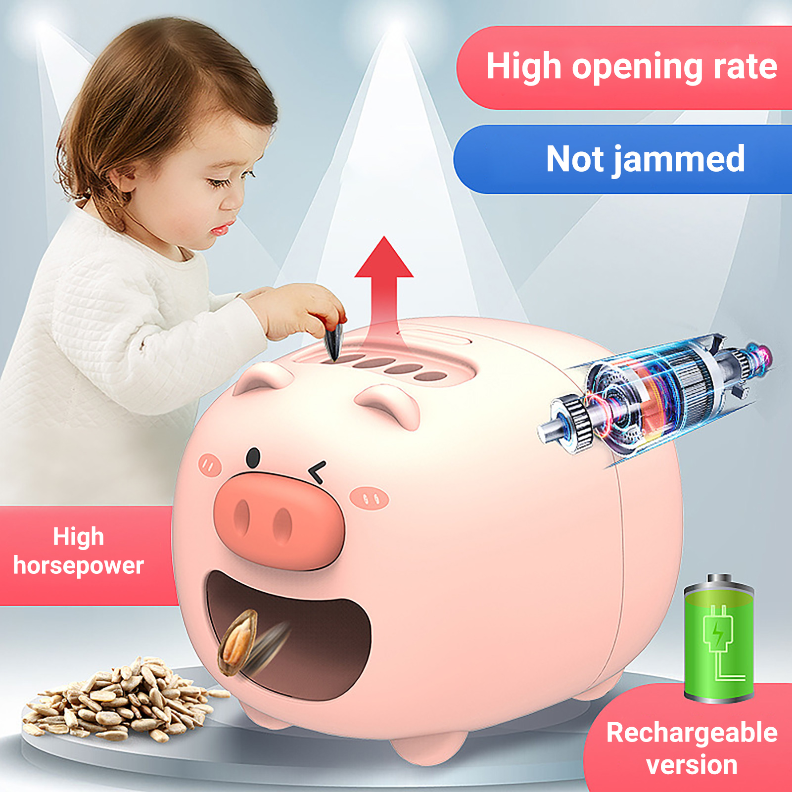 Licao Lighting Electric Melon Seed Machine Automatic Efficient Artifact Mini Electric Lazy Nut Peeler for Home Electric Sunflower Seed