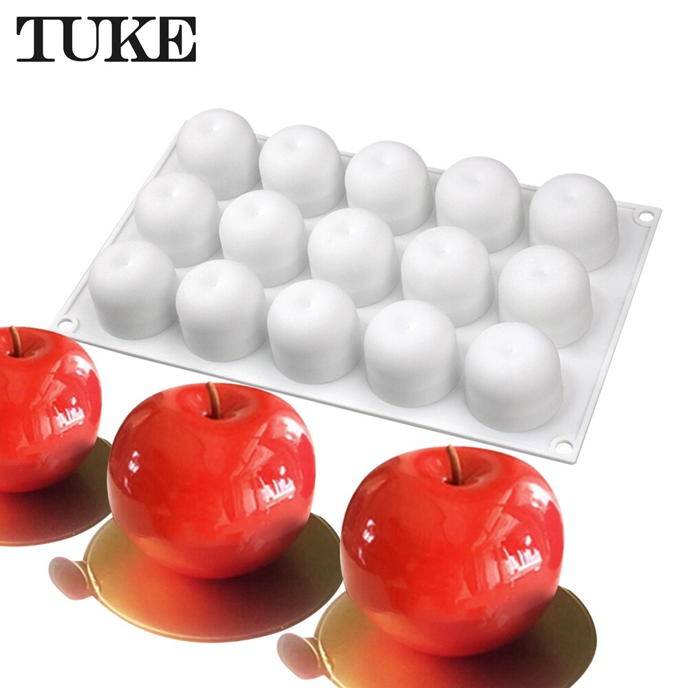 TUKE 3D Apple Shape Silicone Mold DIY Cake Mousse For Ice Cream Chocolate Pastry Art Pan Dessert Bakeware Cake Decorating Tool