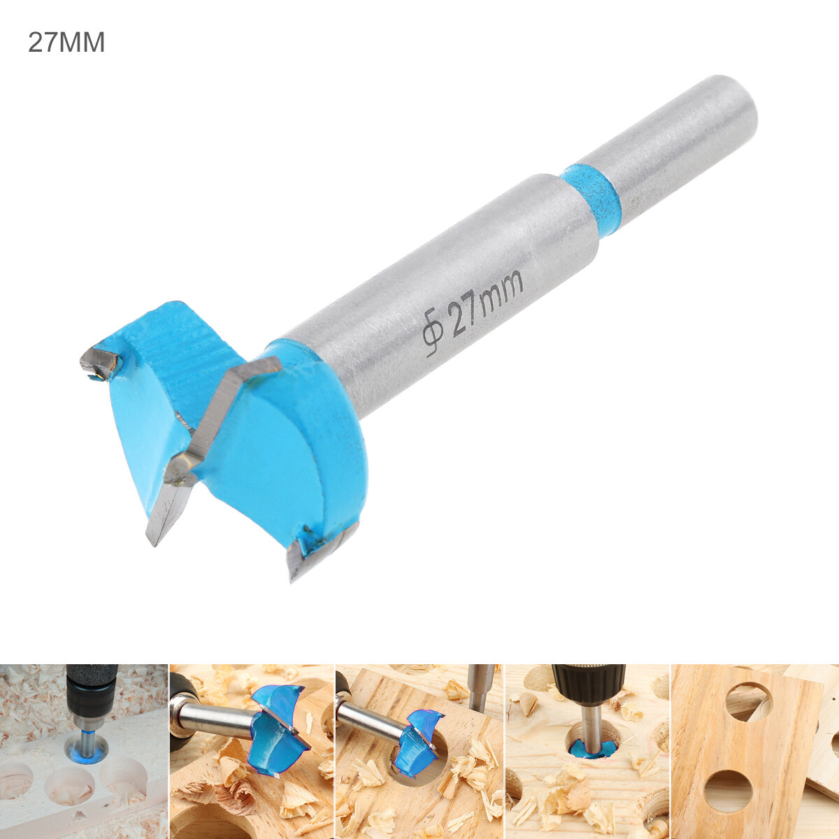 27mm Woodworking Hole Opener Wood Drill Bit Wood Hole Saw Cutter for Wooden Board Door Knobs Installation