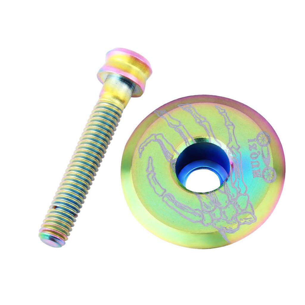 Alloy Bicycle 1 1//8/'/' Stem Headset Front Fork Top Cap Cover w// Bolt Rainbow