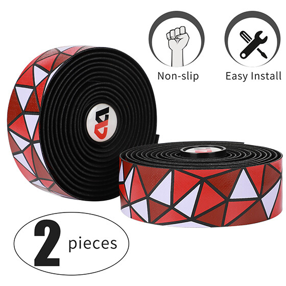 West Biking Road Bike Handlebar Tape EVA PU Anti-slip Bicycle Handlebar Tape With Wrap End Plug Triangle Geometric Pattern Handlebar Tape Band