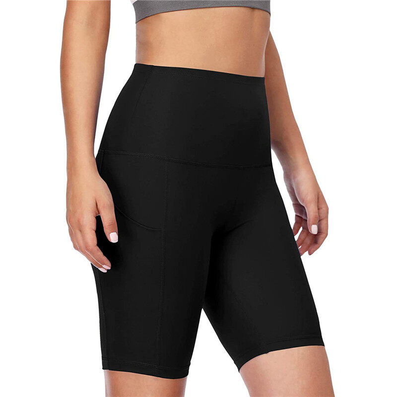 Happybuyner Women High Waist Sports Yoga Shorts Workout Push Up Running Fitness Gym Clothes Female Seamless Leggings With Side Pocket