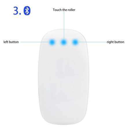 Wireless TOUCH เมาส์อัจฉริยะเมาส์บลูทูธ Ultra Slim Arc เมาส์สัมผัสสายตาตามสรีรศาสตร์แฟชั่น USB สำหรับ Apple Mac PC คอมพิวเตอร์โน้ตบุ๊ค Macbook (สีขาว)