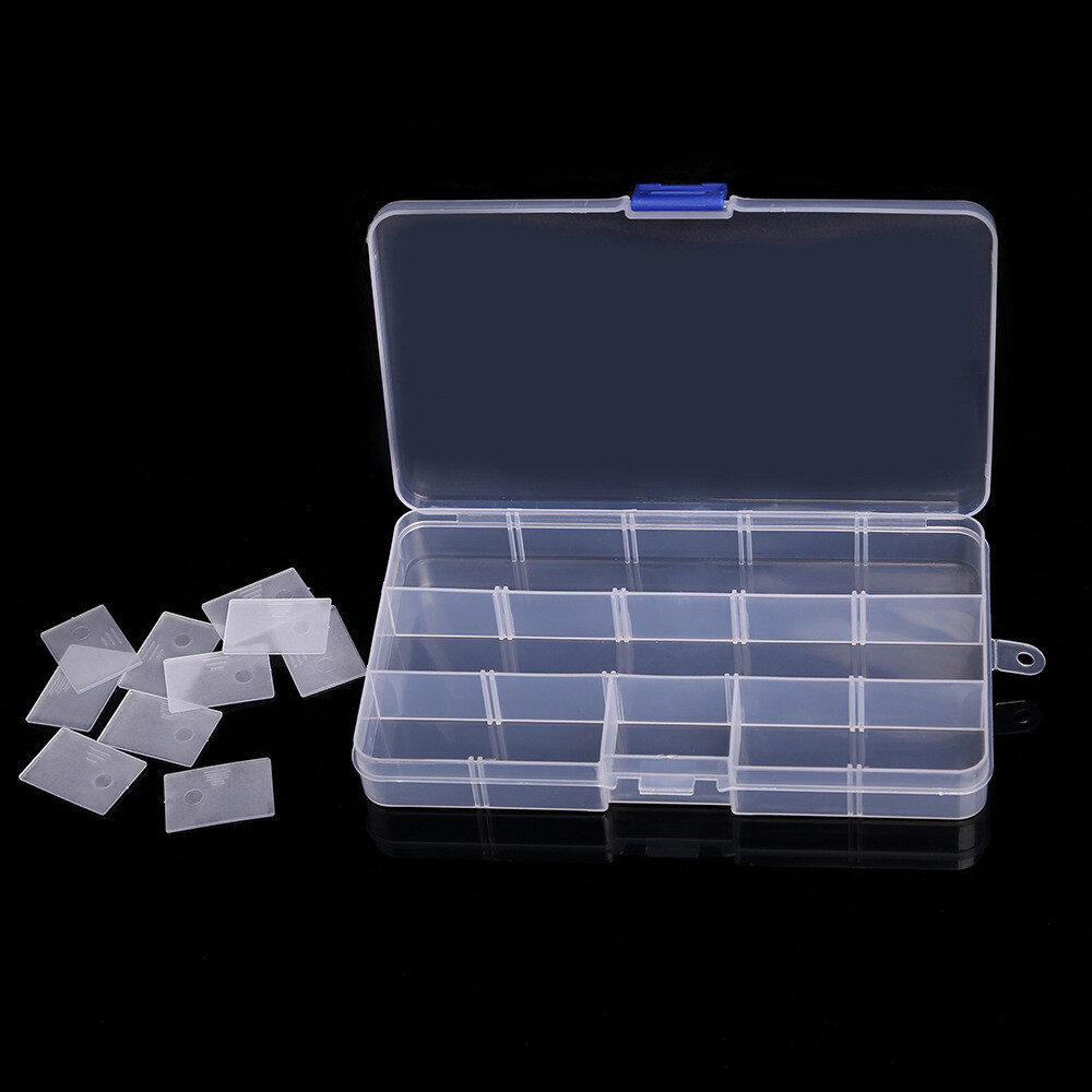 FocusAi PP Component Storage Box Plastic Organizer Adjustable Container Removable Grids Tool Boxes for Electronic Component