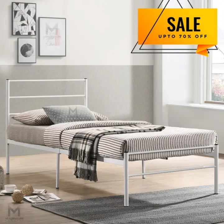 M Furniture Concept Single Metal Bed Frame Ready Stock Homestay Bed Single Bed Lazada