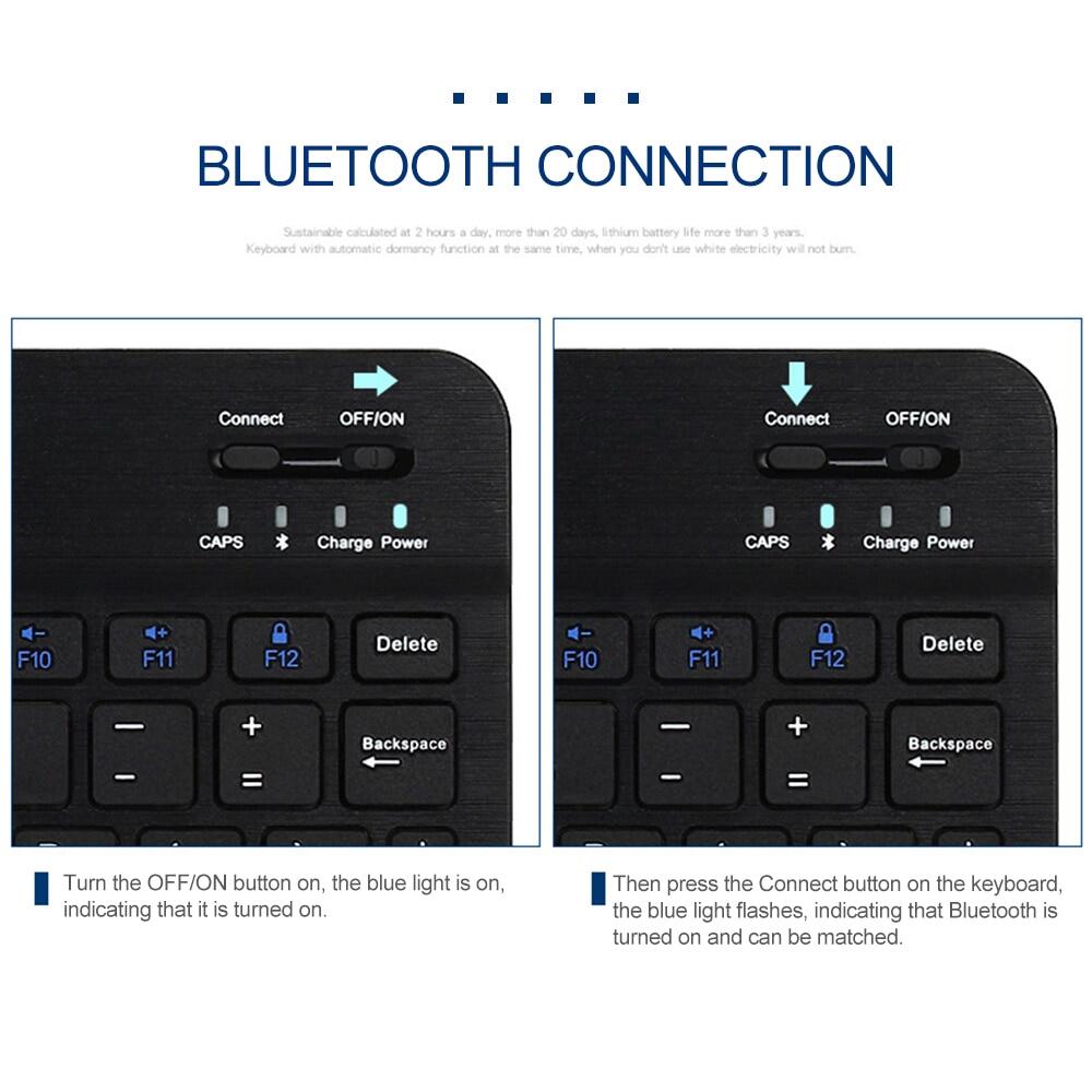 Slim Bluetooth Keyboard Wireless Thai Keyboard Rechargeable Portable Keyboard For Travel IOS Android Windows PC Macbook Tablet