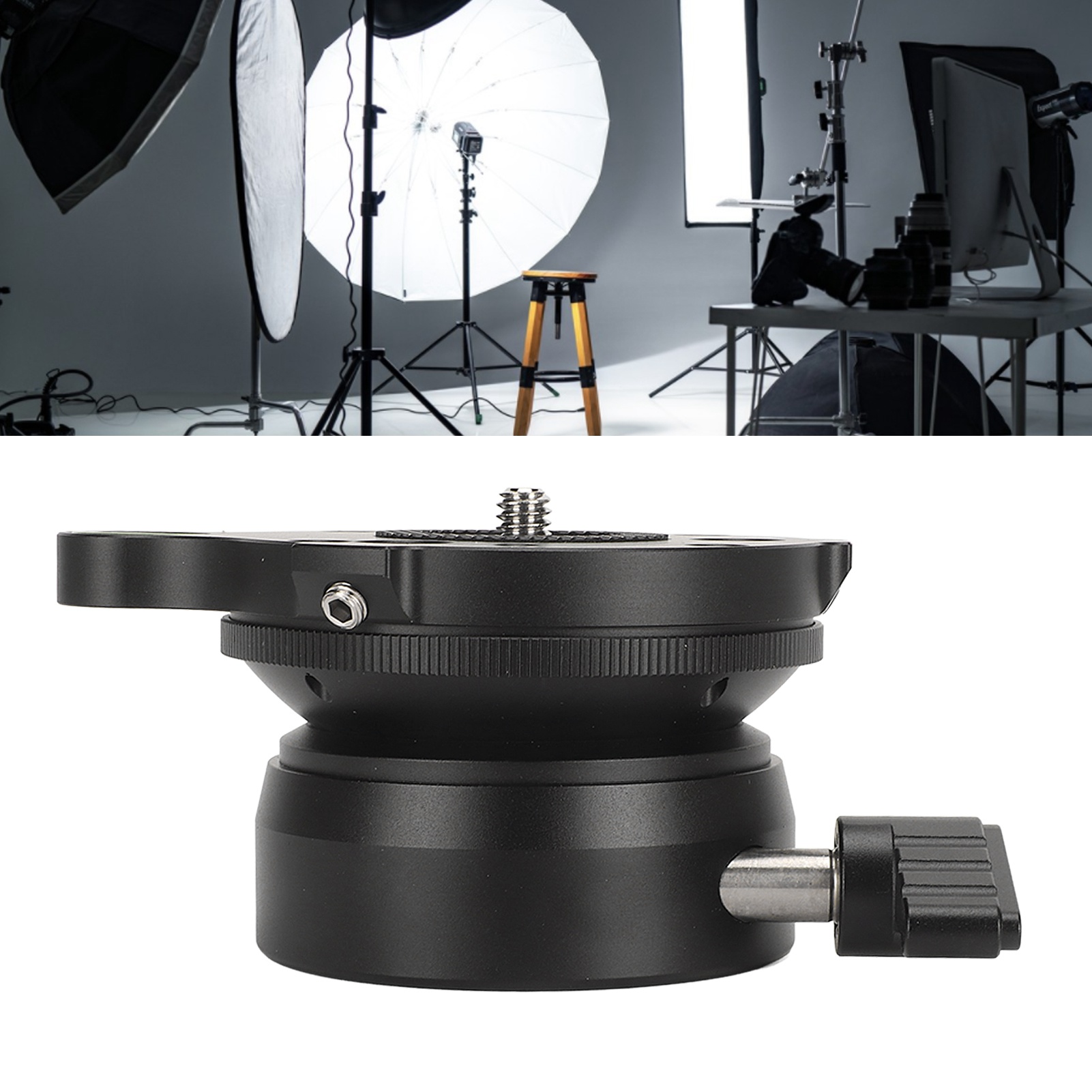 Tripod Head Leveling Base Half Ball Metal 360 Degree Rotating Camera Leveler Tripod Leveling Base for Tripods
