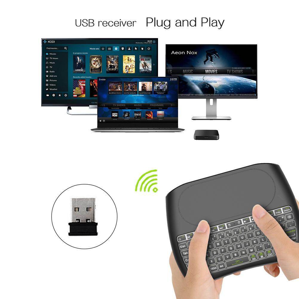 D8 2.4G Wireless Mini Keyboard Air Mouse Touchpad Controller w/Backlight