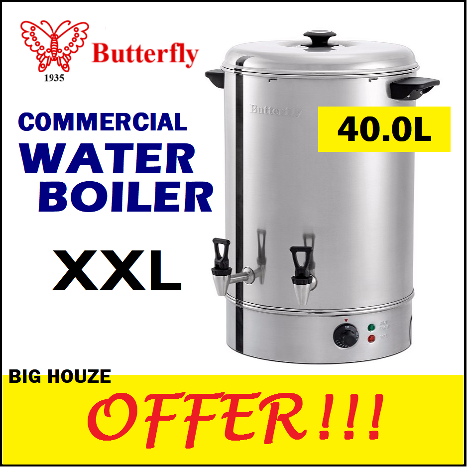 Butterfly 40L Commercial Electric Water Boiler Stainless Steel Body WB-40  Heavy Duty | Lazada