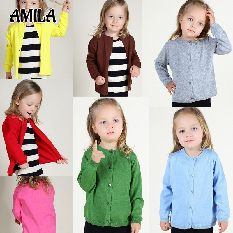 AMILA Children's sweater new boys and girls thin knitted sweater coat sweater cardigan