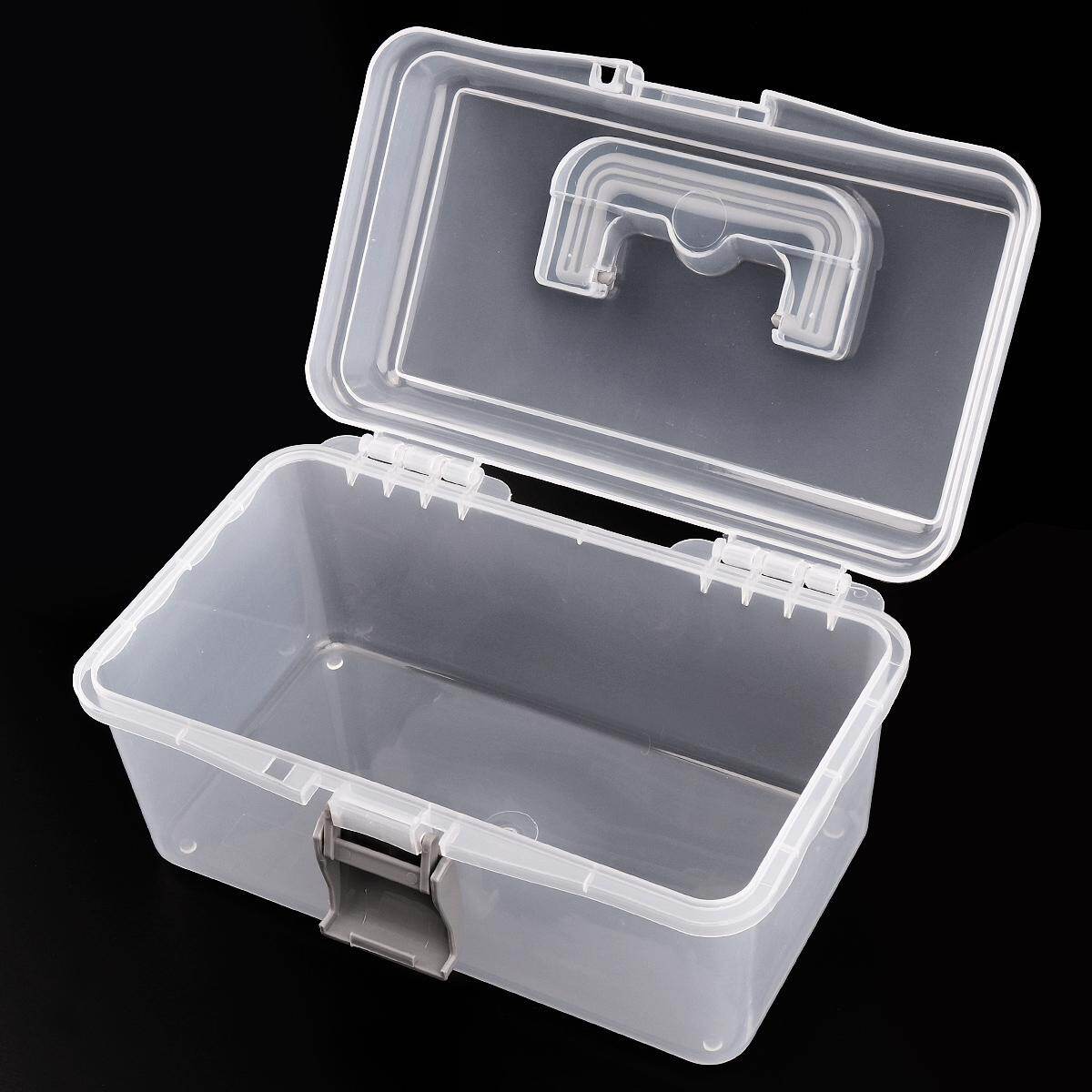 Hộp Đựng Dụng Cụ Hai Lớp Bằng Nhựa Trong Suốt Đa Chức Năng 10 Inch Phụ Kiện Phần Cứng