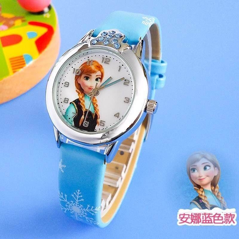 Kids Girls Frozen Fashion Crystal Quartz Wrist Watch Faux Leather Band Watches Malaysia