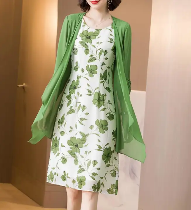 chiffon cardigan dress